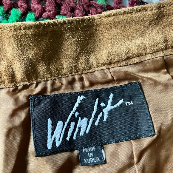 Vintage Suede Brown Camel Leather Classic High Rise Shorts Fall Winter Neutral - Picture 9 of 9